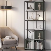 Etagère en bois et métal 70,50x179cm - Vert - Phalor - Métal - Style Industriel