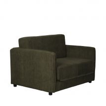 Fauteuil convertible 109x200cm en velours côtelé - Jopie - Couleur - Vert - - Style Classique