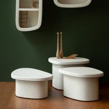 Dutchbone - Etagère murale organique finition marbre recyclé 23x56cm - Beige - Veda - Marbre - Style Contemporain