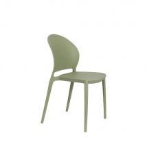 Lot de 4 chaises intérieur et extérieur en plastique - Vert - Sjoerd - Plastique - Style Contemporain