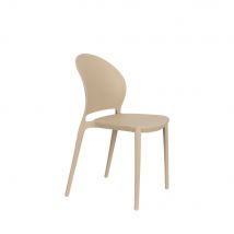 Lot de 4 chaises intérieur et extérieur en plastique - Beige - Sjoerd - Plastique - Style Contemporain