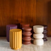 Dutchbone - Table d'appoint ronde en métal ø32cm - Jaune - Camila - Métal - Style Vintage