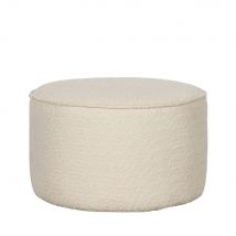 Woood - Pouf rond en tissu bouclette ø60cm - Sara - Couleur - Ecru - Bouclette - Style Bohème