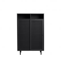 Vaisselier 2 portes, 2 niches en métal H140cm - Noir - KISO - Métal - Style Industriel