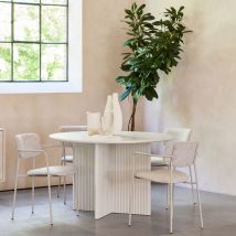 Table à manger 4 personnes ronde en bois - Grège - Jura - Bois - Style Contemporain