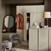 Vtwonen - Armoire 2 portes, 2 tiroirs en bois H200cm - Beige - Daily - Bois - Style Contemporain