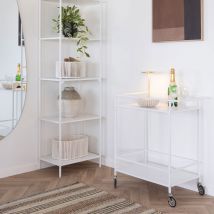 House Nordic - Desserte en métal blanc et bois - Blanc - Vita - Métal - Style Industriel