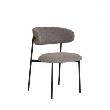 House Nordic - Lot de 2 chaises en tissu bouclette et métal - Gris - MIRA - - Style Contemporain