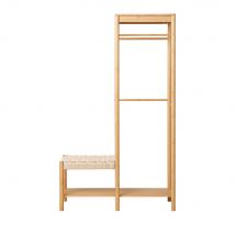 House Nordic - Vestiaire d'entrée en bambou et corde H165cm - Ember - Couleur - Bois clair - Bambou