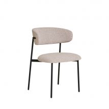 House Nordic - Lot de 2 chaises en tissu bouclette et métal - Beige - MIRA - Style Contemporain