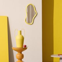 Miroir de forme organique 33x63cm - Jaune - PARMA - Verre - Drawer - Style Contemporain