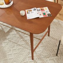 Table à manger extensible 6 à 8 personnes en bois 160-200x90cm - Bois foncé - Saril - Bois - Style Vintage