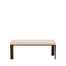 Venture Home - Banc en tissu bouclette et bois L120cm - Chester - Couleur - Ecru - Bouclette - Style Contemporain