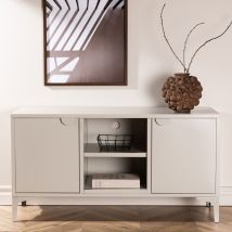 Venture Home - Meuble TV en métal L120cm - Beige - Piring - Métal - Style Contemporain