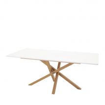 Venture Home - Table à manger 8 personnes en bois et métal - Blanc - Piazza - Bois - Style Contemporain