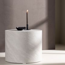 Venture Home - Table d'appoint ronde effet marbre ø50cm - Gris clair - York - Bois - Style Contemporain