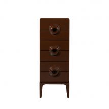 Woood - Petit meuble de rangement 6 tiroirs en bois et métal H120cm - Merge - Couleur - Marron - Bois