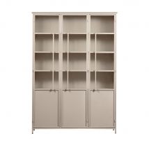 Woood - Vitrine 3 portes en métal H200cm - Sable - Exhibit XL - Métal - Style Industriel,Vintage