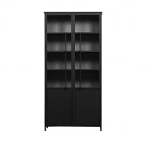 Woood - Vitrine 2 portes en métal H200cm - Exhibit XL - Couleur - Noir - Aluminium - Style Industriel