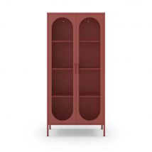 Vaisselier 2 portes en métal H170cm - Zio - Couleur - Terracotta - Aluminium - Style Industriel