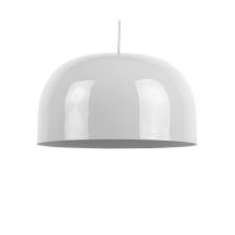 Leitmotiv - Suspension ronde en métal ø40cm - Dome - Couleur - Blanc - Aluminium - Style Contemporain