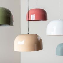 Leitmotiv - Suspension ronde en métal ø40cm - Bleu clair - Dome - Métal - Style Contemporain
