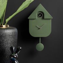 Karlsson - Horloge à pendule finition métallisée - Vert - Modern Cuckoo - Plastique - Style Contemporain