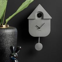 Karlsson - Horloge à pendule finition métallisée - Argent - Modern Cuckoo - Plastique - Style Contemporain