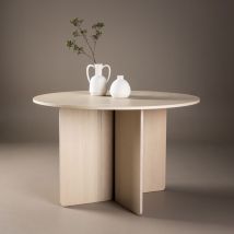Vind - Table à manger 4 personnes ronde en bois ø120cm - Bois clair - Tyreso - Bois - Style Contemporain