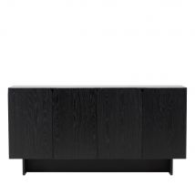 Vind - Buffet 4 portes en bois L160cm - Tyreso - Couleur - Noir - Bois - Style Contemporain