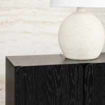 Vind - Buffet 4 portes en bois L160cm - Noir - Tyreso - Bois - Style Contemporain