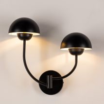 Vind - Applique murale double en métal - Noir - Lyckorna - Métal - Style Contemporain