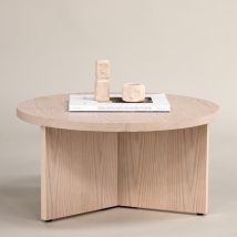 Vind - Table basse ronde en bois ø85cm - Bois clair - Salto - Bois - Style Scandinave