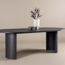 Vind - Table à manger 10 personnes ovale en bois - Noir - Grundsund - Bois - Style Contemporain