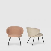 Fauteuil en tissu et métal - Beige - HAVEL - - Style Contemporain