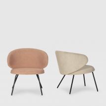 Fauteuil en tissu et métal - Rose - HAVEL - - Style Contemporain