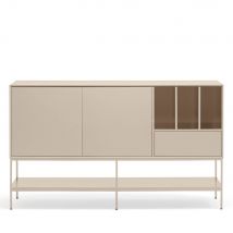 Teulat - Buffet 2 portes en bois et métal L166 cm - Beige - PLATT - Bois - Style Contemporain