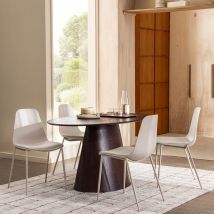 House Nordic - Table à manger ovale en bois 160x90cm - Bois foncé - BOLTON - Bois - Style Scandinave