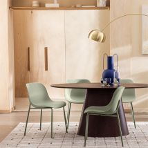 Lot de 4 chaises intérieur et extérieur en plastique et métal - Vert - DIEGO - Plastique - Drawer - Style Contemporain
