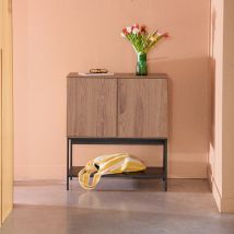 Buffet 2 portes en bois et métal H90cm - Bois - Elya - Bois - Drawer - Style Contemporain