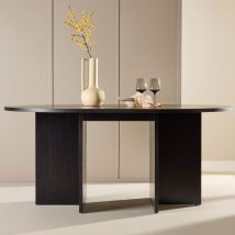 Venture Home - Table à manger extensible 6 à 8 personnes en bois 120-170x120cm - Noir - Strada - Bois - Style Contemporain