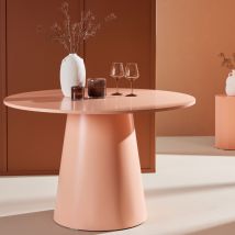 Venture Home - Table à manger 4 personnes ronde en bois - Pêche - Lanzo - Bois - Style Contemporain