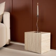 Venture Home - Table d'appoint effet travertin 35x25cm - Beige - York - Bois - Style Contemporain