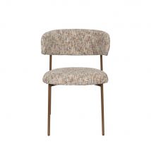 Lot de 2 chaises en tissu et métal - Beige - Claes - - Style Contemporain