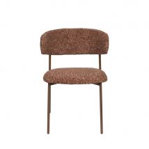 Lot de 2 chaises en tissu et métal - Terracotta - Claes - - Style Contemporain