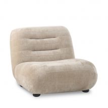 Dutchbone - Fauteuil en velours et bois - Beige - Wyatt - - Style Vintage