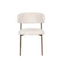 Lot de 2 chaises en tissu et métal - Écru - Claes - - Style Contemporain
