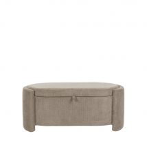 Banc coffre en tissu L108cm - Gris - Miro - - Drawer - Style Contemporain
