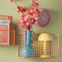 Present time - Porte-revues mural en métal L40cm - Orange - Reja - Métal - Style Contemporain
