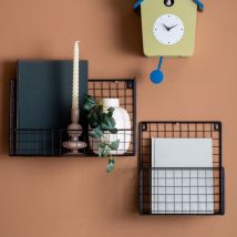 Present time - Porte-revues mural en métal L27cm - Noir - Reja - Métal - Style Contemporain